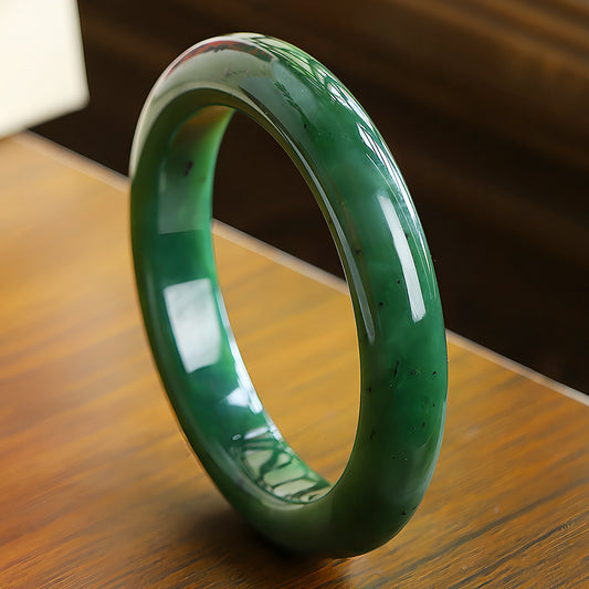 Natural Jasper Dark Green Jade Bangles