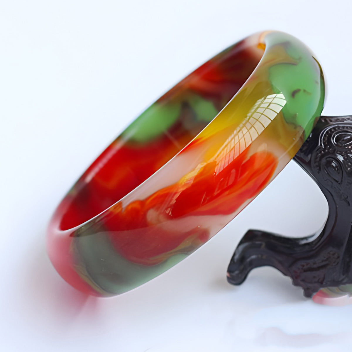 Stylish colorful jade bracelet