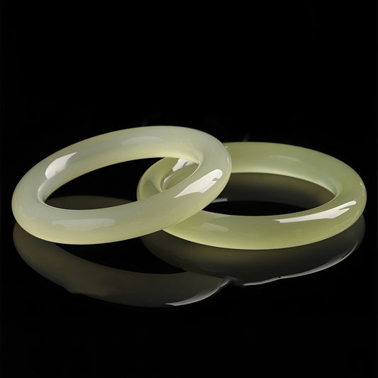 Natural Jade Bracelet Green White Jade light Green Bracelet