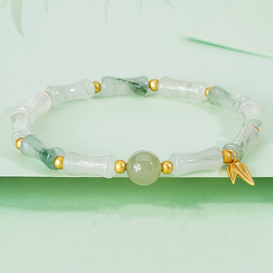 Natural Tianshan Green Bamboo Jade Bracelet