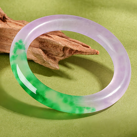 Natural Green And Purple Jade Bracelet