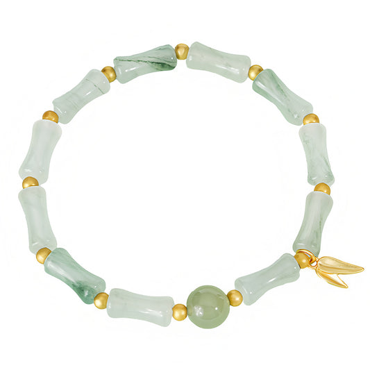Natural Tianshan Green Bamboo Jade Bracelet