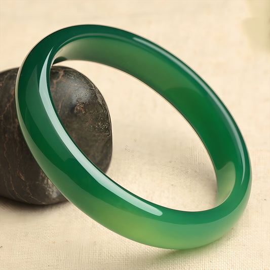 Natural Chalcedony Green Jade Bangles