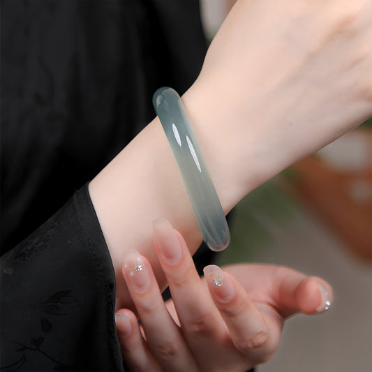 Natural Jade Vibrant Dark Blue Jade Bracelet