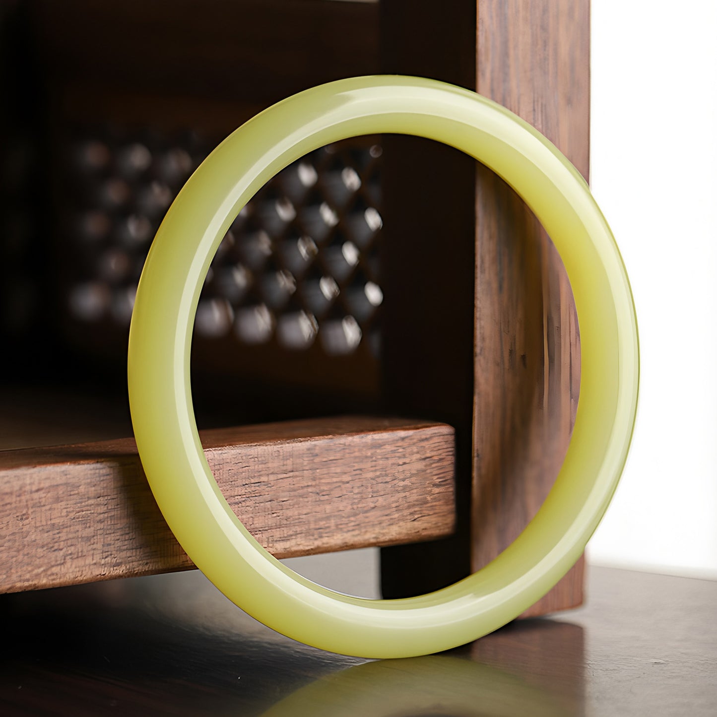 Elegant Lake Green Slender Jade Bracelet