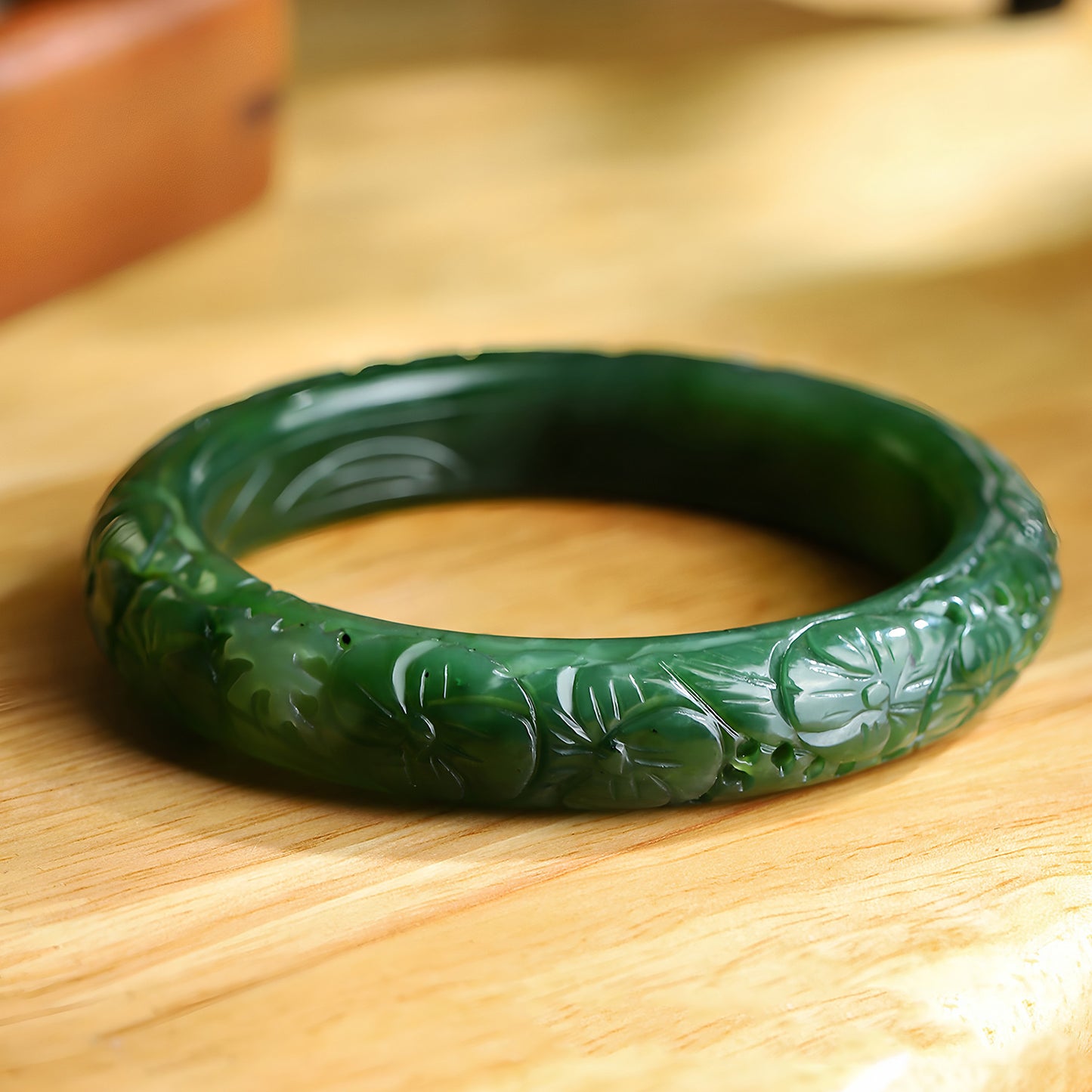 Natural Hetian jade old material jasper hand-carved green jade Bangles