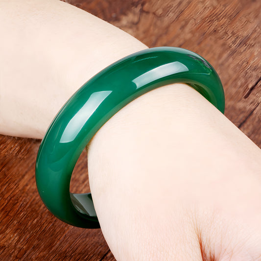Natural Chalcedony Green Jade Bangles