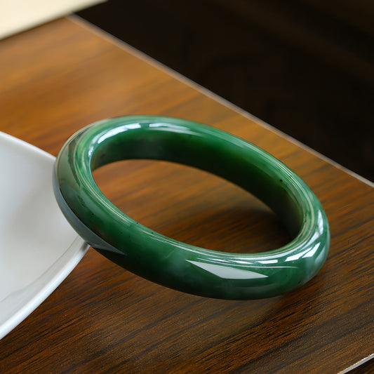 Natural Jasper Dark Green Jade Bangles