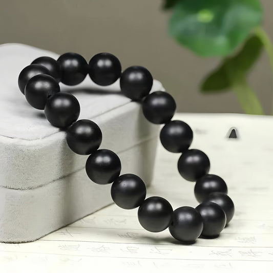 Natural Hetian Jade Black Jade Beaded Bracelet
