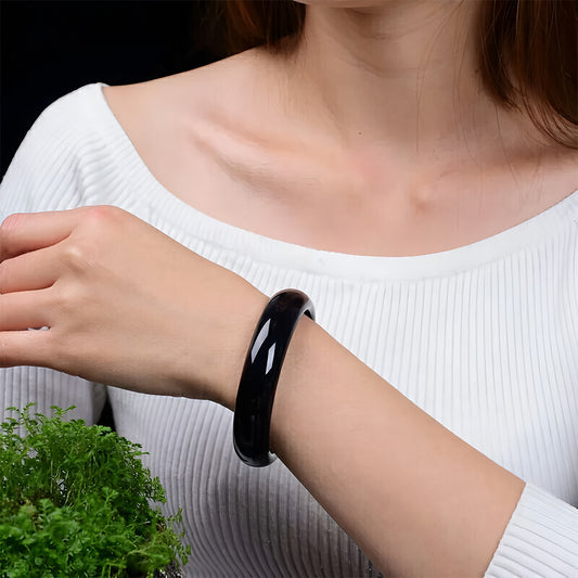 Natural Nephrite Black Jade Bracelet