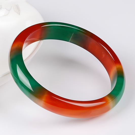Natural Nephrite Colorful Jade Bracelet