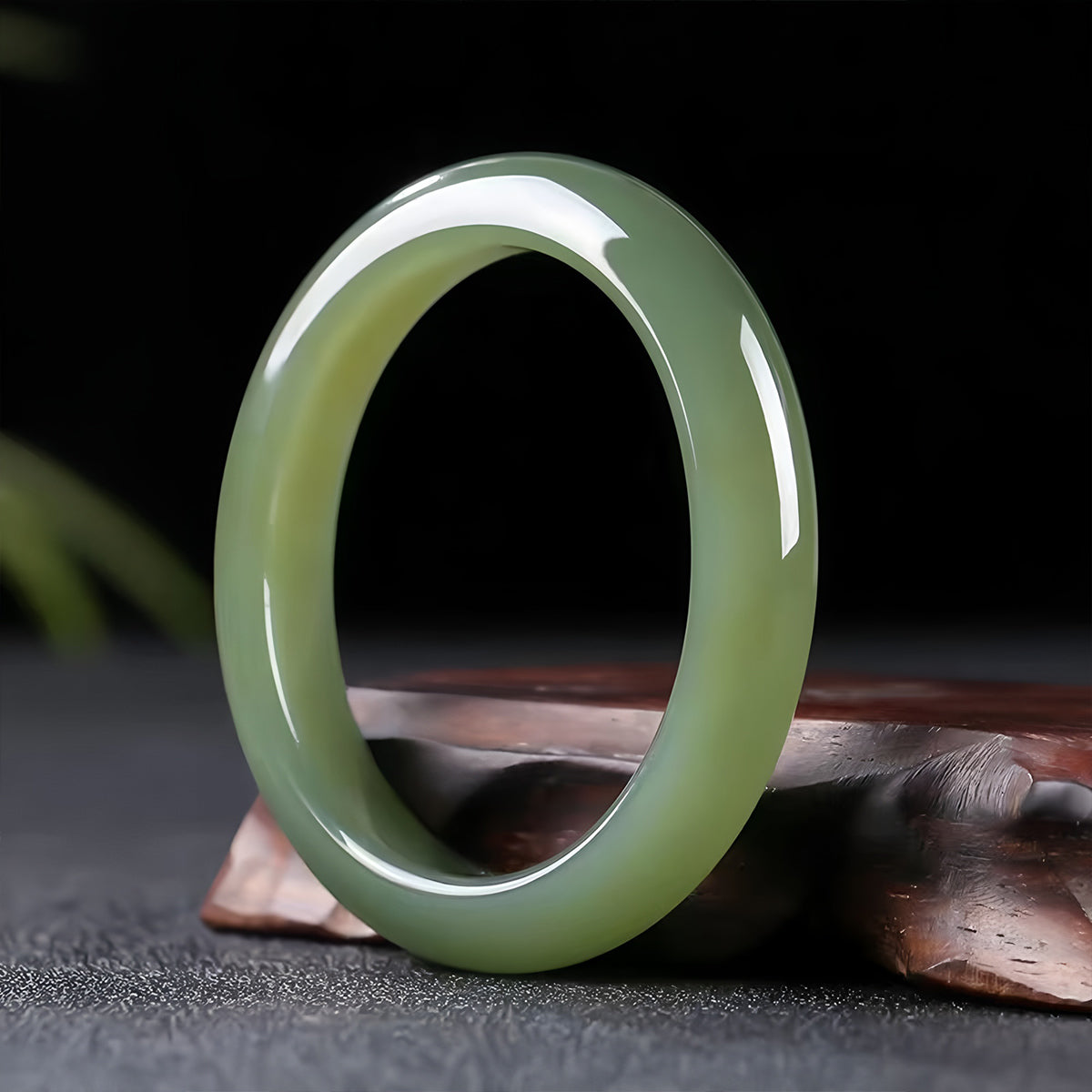 Natural Jade Bracelet Hetian Jade Dark Green Bracelet
