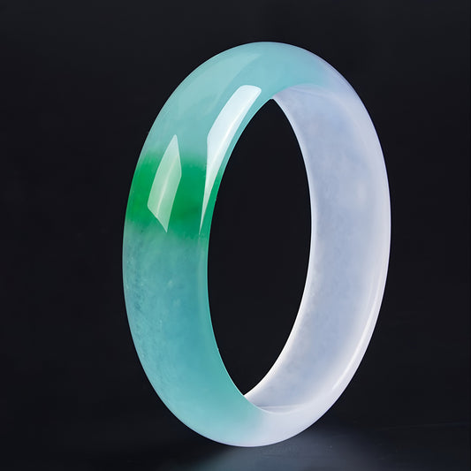 Natural Elegant Semi-Green Jade Bracelet