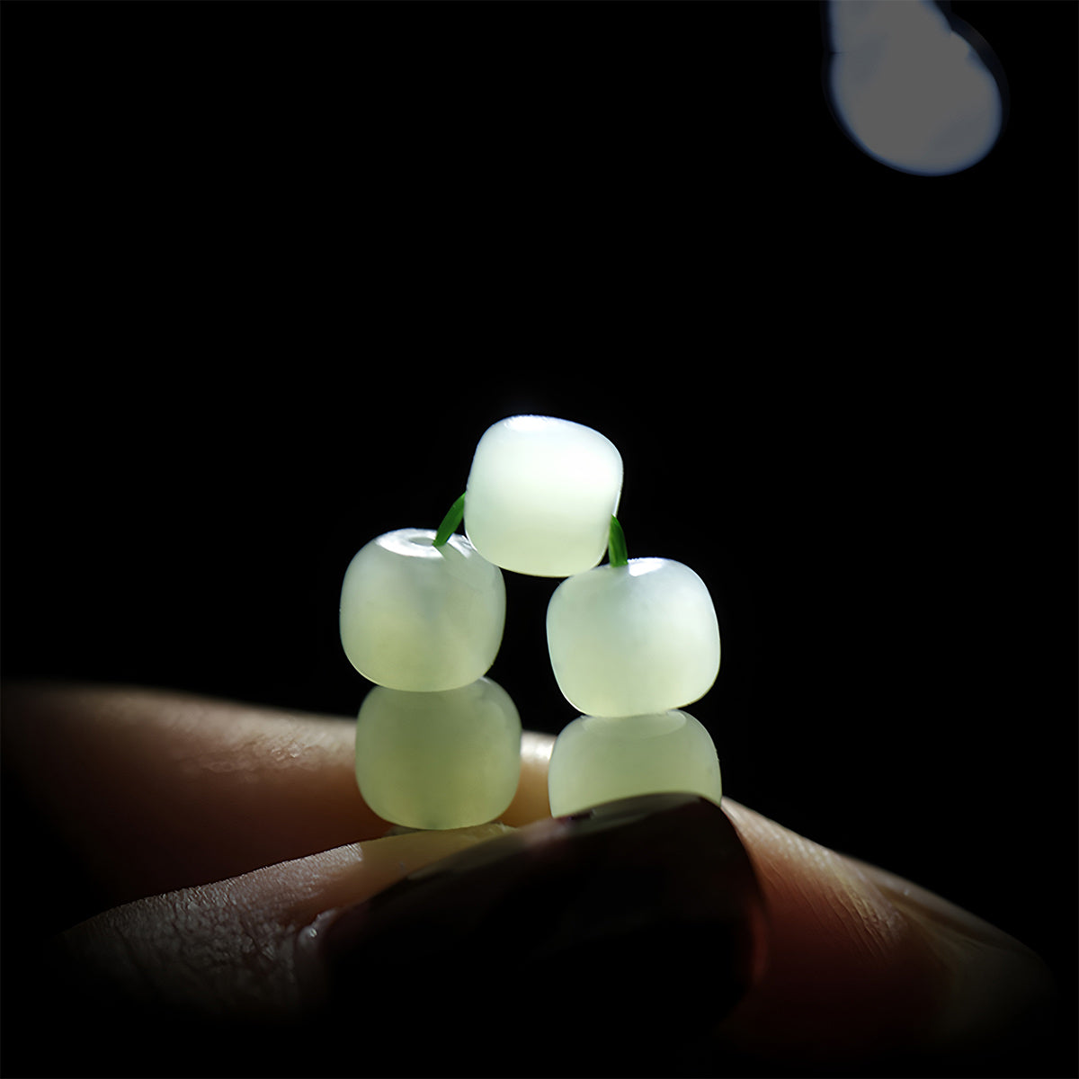 Natural Hetian Jade Gradient Green Jade Beaded Bracelet