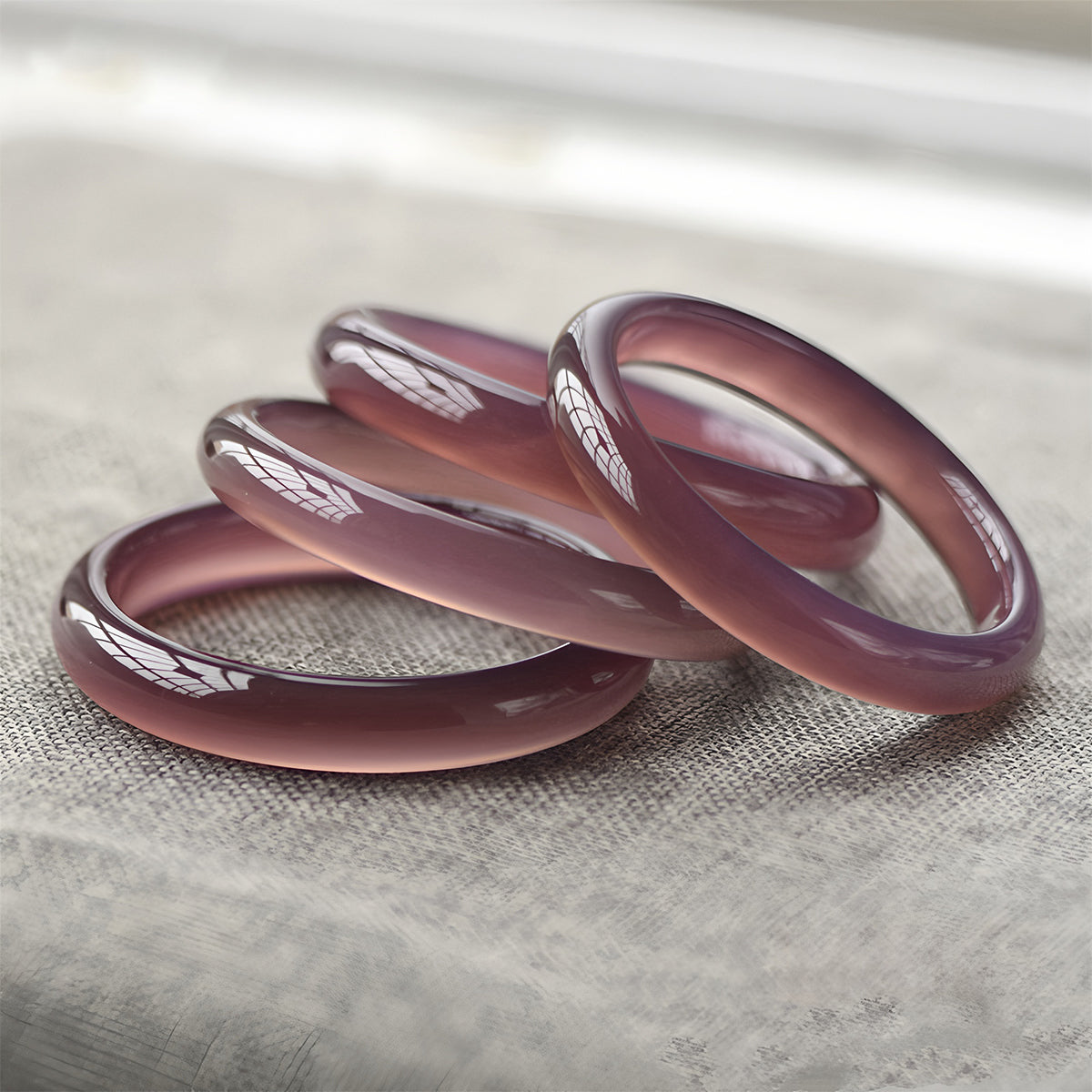 Natural Classic Imperial Purple Jade Bracelet