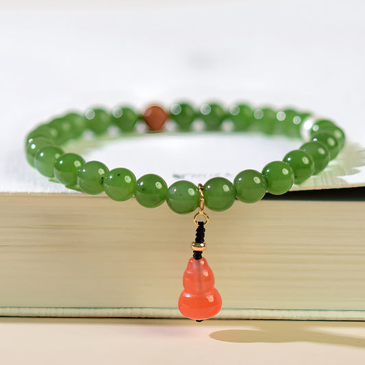 Natural Jasper Red Gourd Peace Jade Bracelet