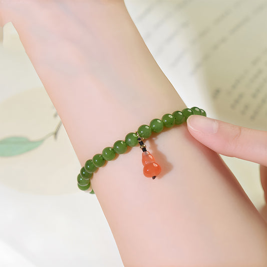 Natural Jasper Red Gourd Peace Jade Bracelet
