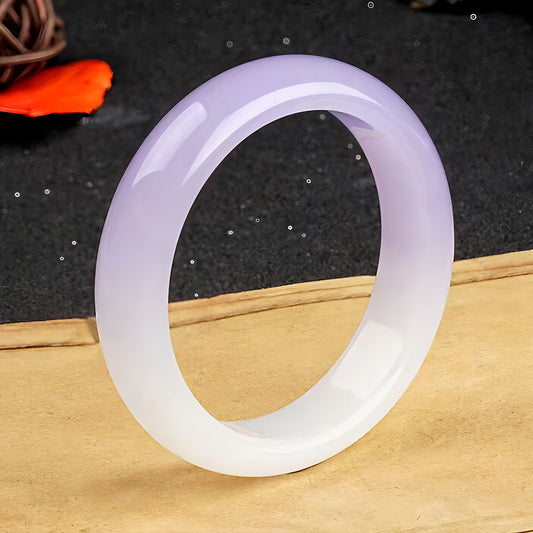 Jade Bracelet Violet Half Purple Half White Jade Bracelet