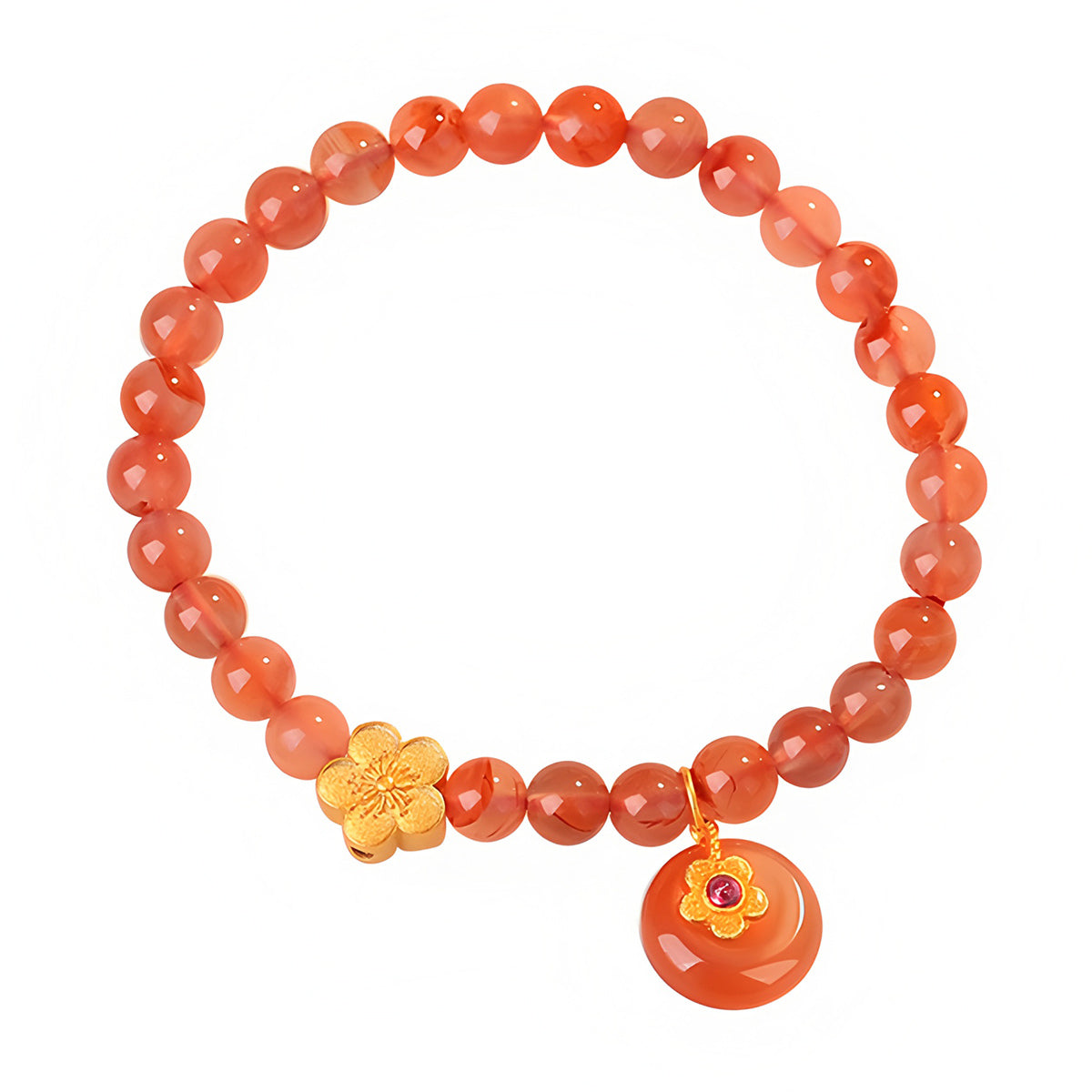 Natural Agate Jade Peach Blossom Red Jade Bracelet