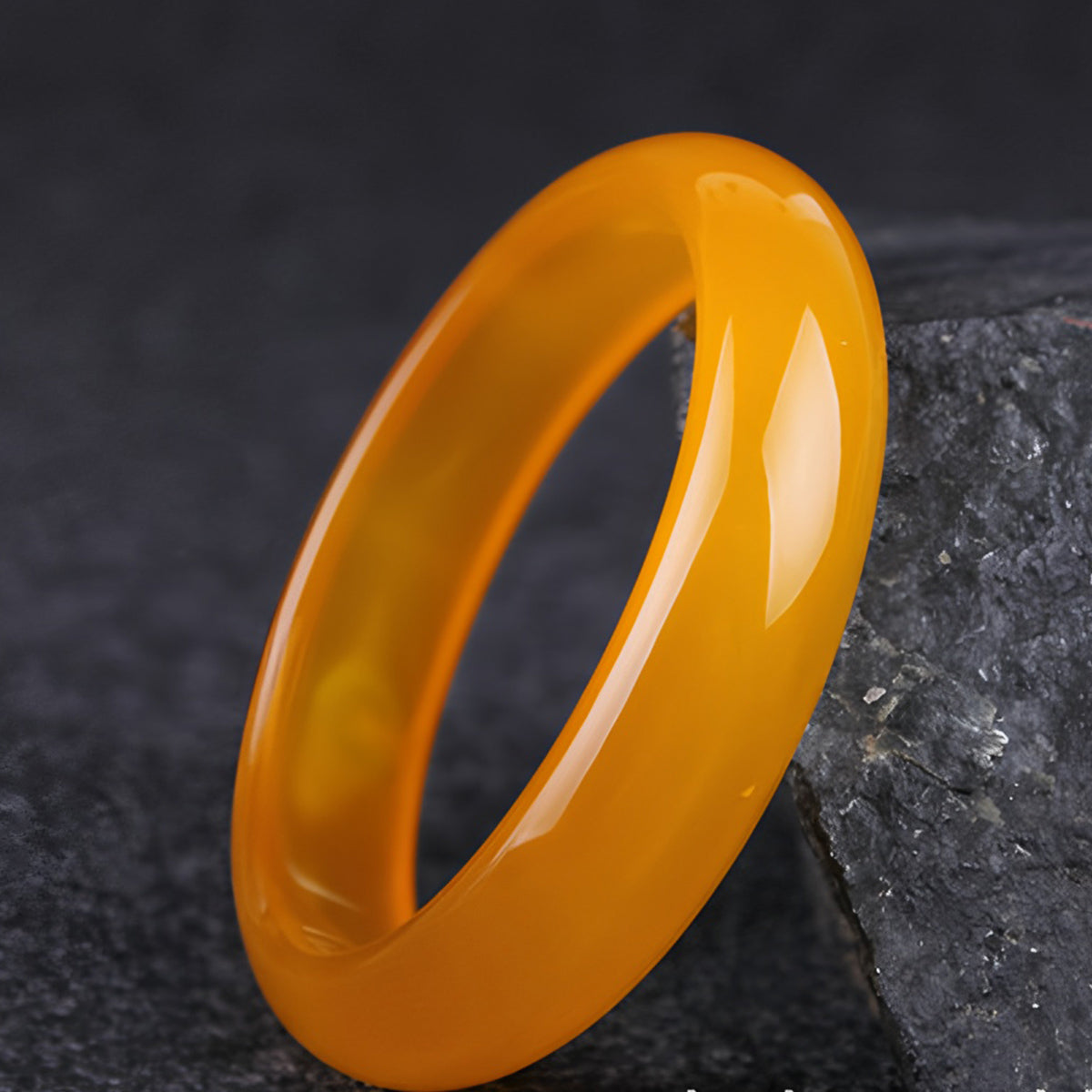 Natural Chalcedony Icy Yellow Jade Bracelet