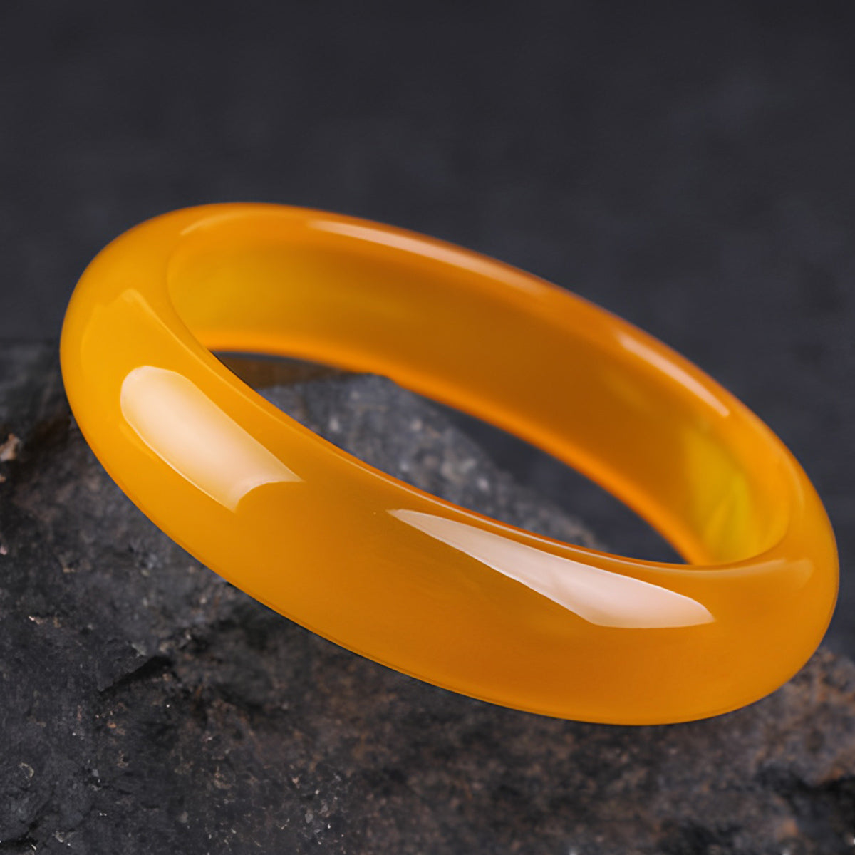 Natural Chalcedony Icy Yellow Jade Bracelet