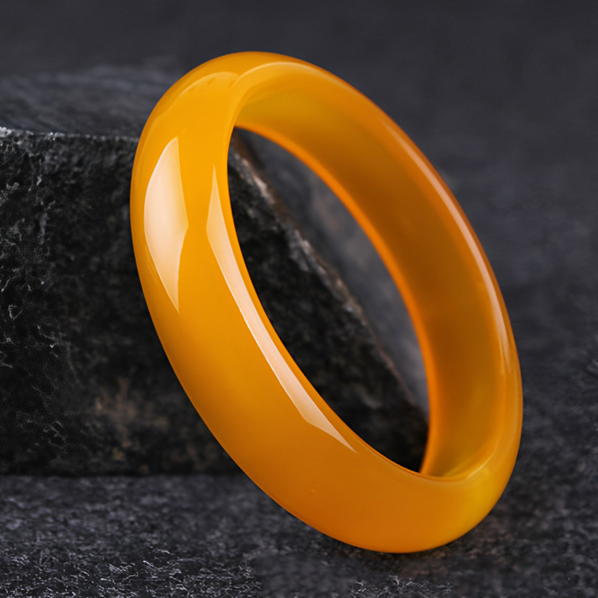 Natural Chalcedony Icy Yellow Jade Bracelet