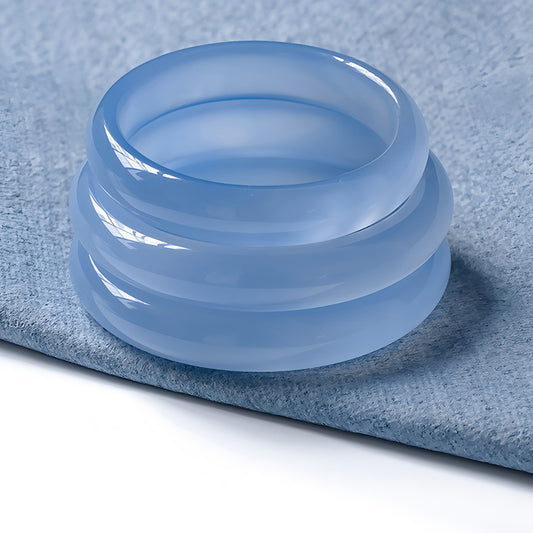 Natural agate stone light blue jade bracelet