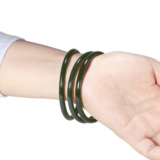 Natural Hetian green jade bracelet
