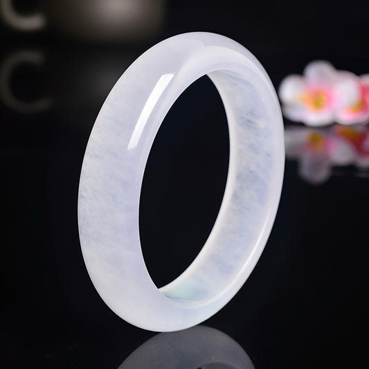 Natural ice white jade bracelet