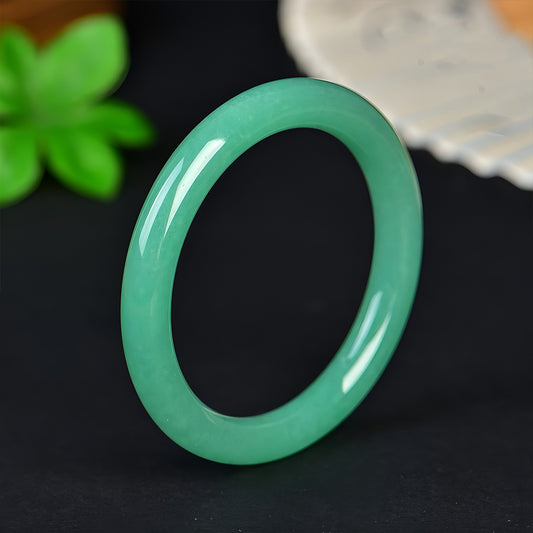 Natural light green jade bracelet