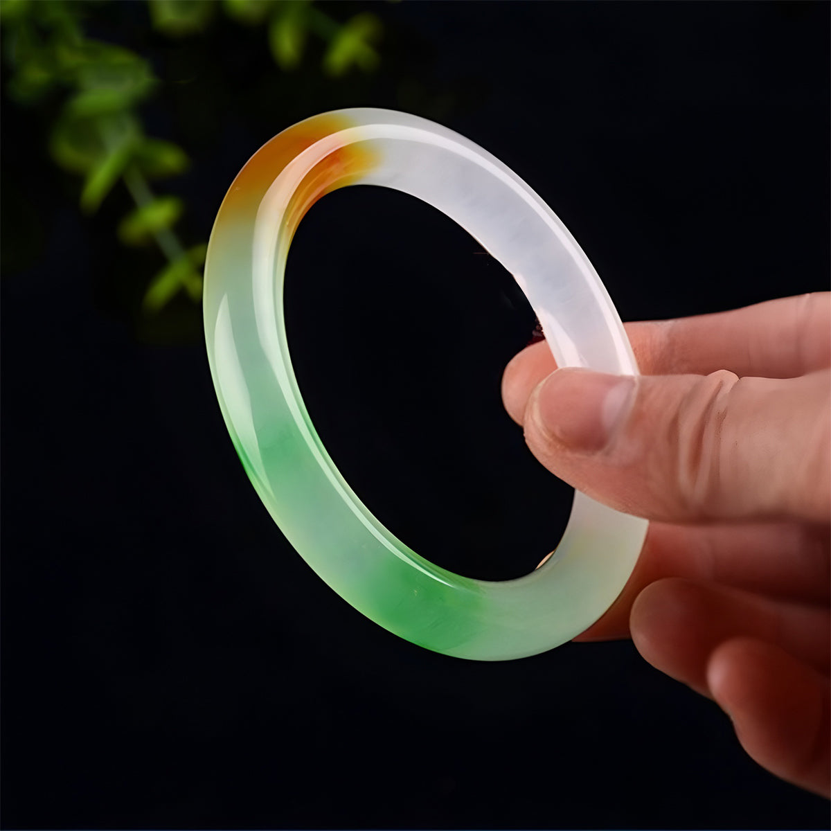 Authentic natural colorful jade bracelet