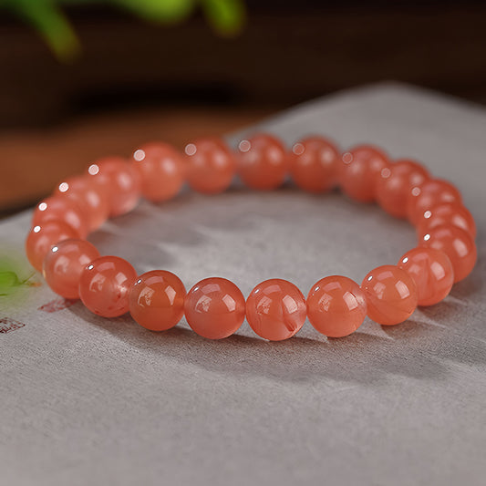 Natural pink jade beaded bracelet