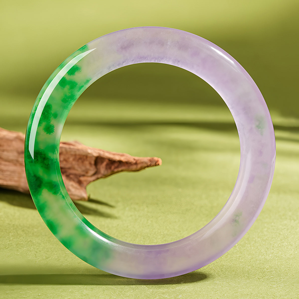 Natural Green And Purple Jade Bracelet