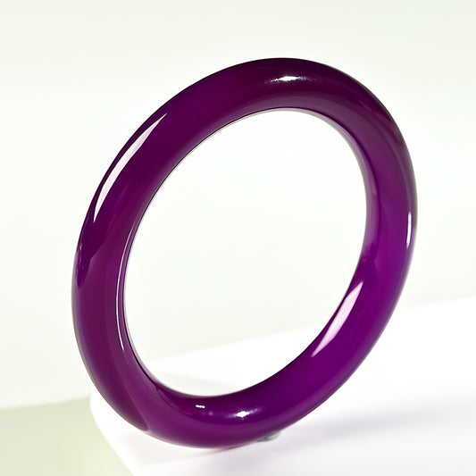 Natural patterned purple jade bracelet