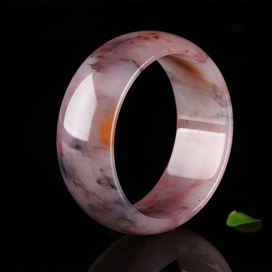 Natural Xinjiang widened purple jade bracelet