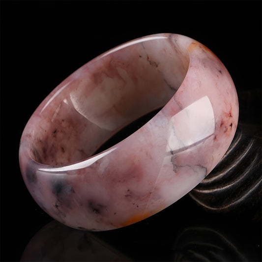 Natural Xinjiang widened purple jade bracelet