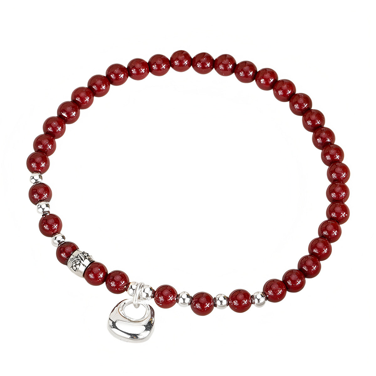 Natural purple gold sand peace buckle women's beaded bracelet(Bead width 4.2mm)