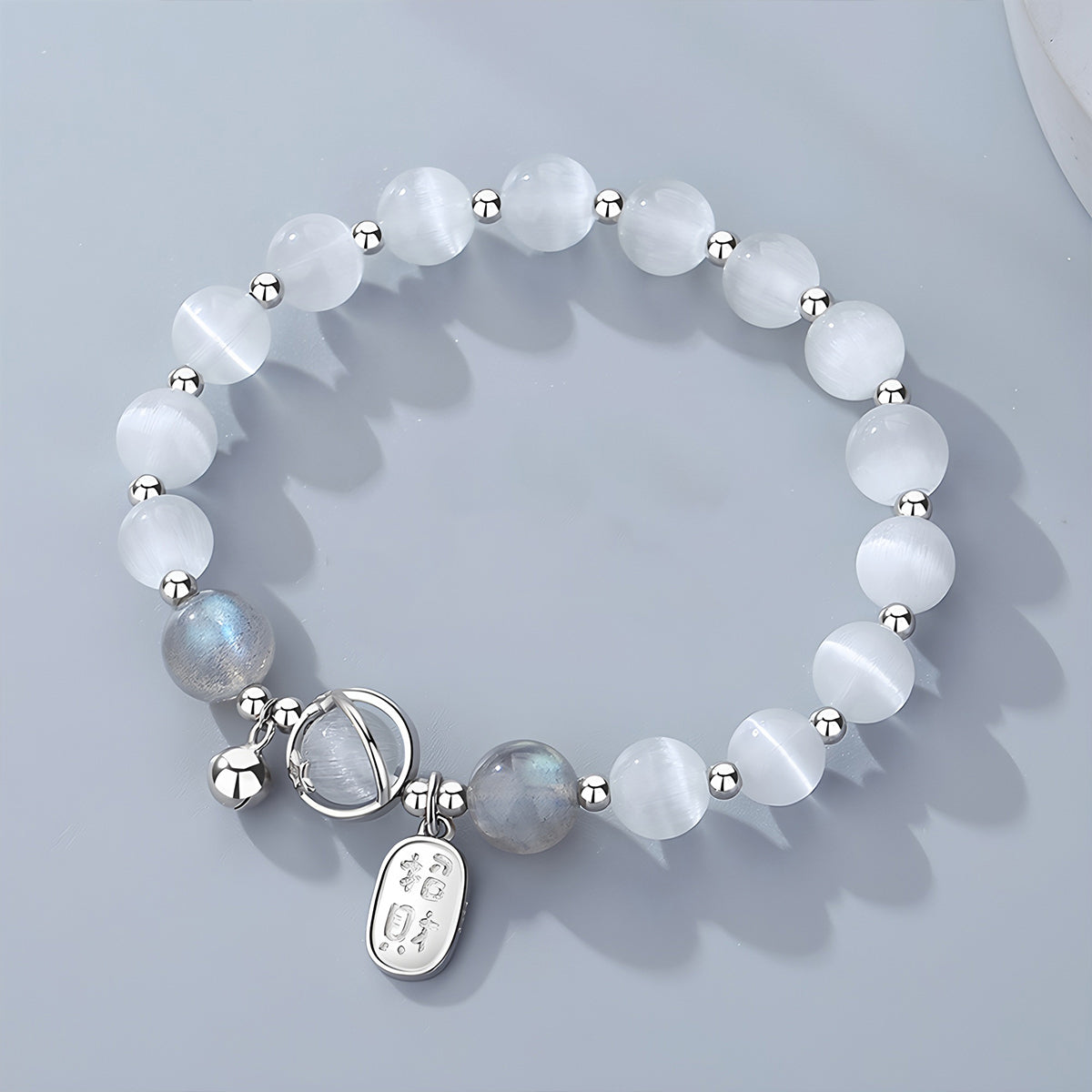 925 silver women's blessing bracelet(Bead width 8mm)