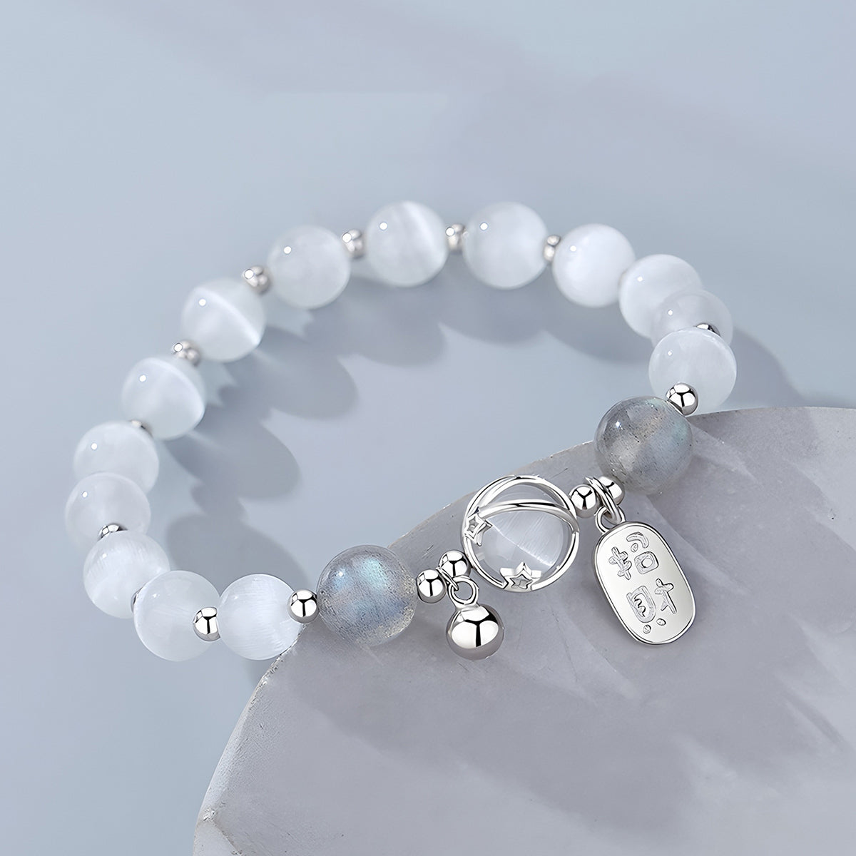 925 silver women's blessing bracelet(Bead width 8mm)