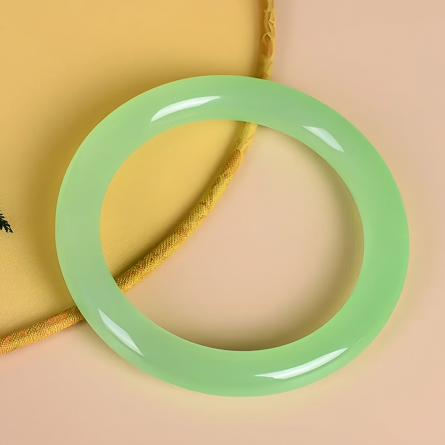 Natural Jade Bracelet Vibrant Lucky Apple Green Jade Bracelet