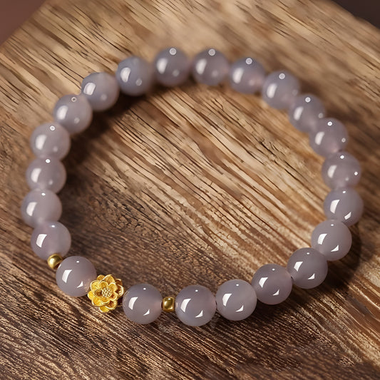 Elegant and deep purple jade bracelet
