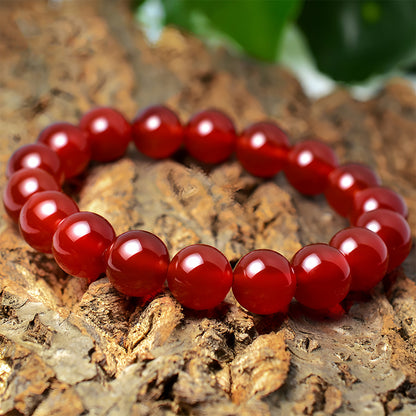 Natural jade wealth red jade beaded bracelet