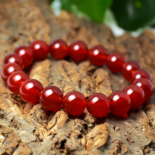 Natural jade wealth red jade beaded bracelet