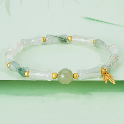 Natural Tianshan Green Bamboo Jade Bracelet