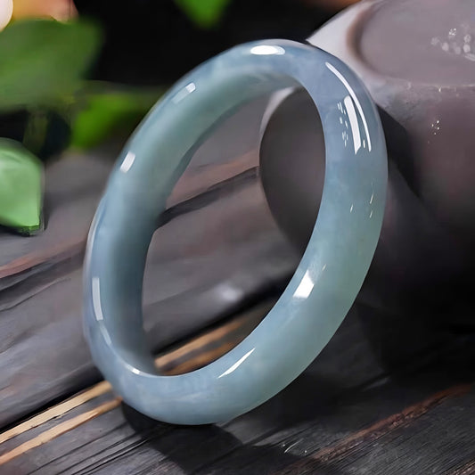 Authentic ice-type jadeite bangle