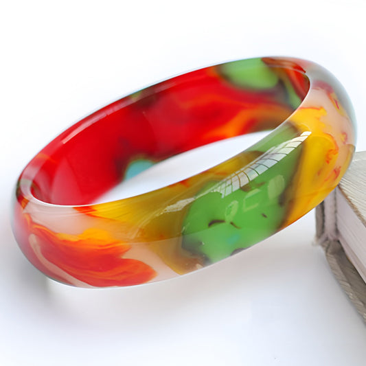 Stylish colorful jade bracelet