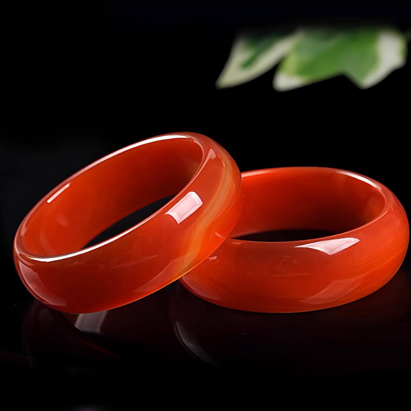 ◆Luck and Health◆ Brand New Genuine Jade Widened Rich Red Jade Bangles