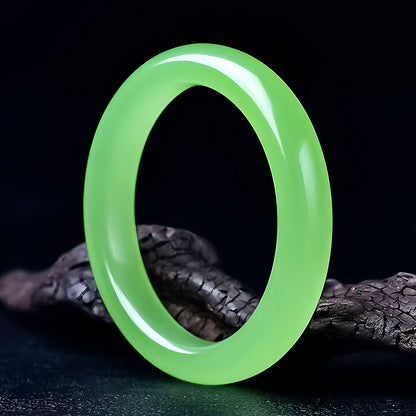 Natural Jade Bracelet Vibrant Lucky Apple Green Jade Bracelet