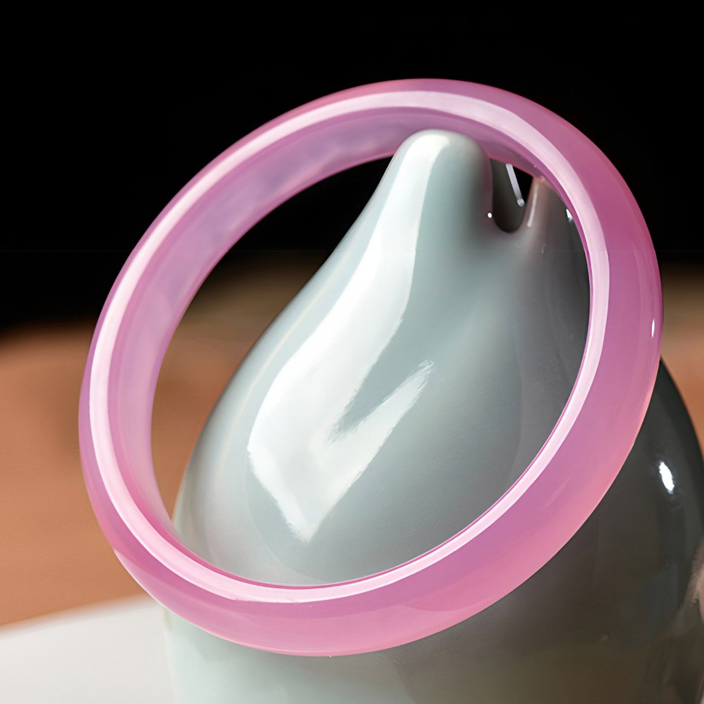 Natural Jade Bracelet Elegant Beautiful Pink Jade Bangles