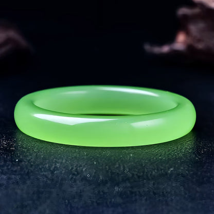 Natural Jade Bracelet Vibrant Lucky Apple Green Jade Bracelet